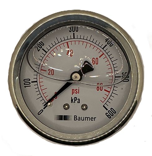 P Gauge 63mm 0-600kPA 100PSI BACK Entry