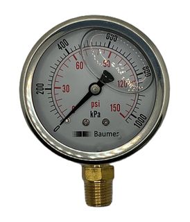 P Gauge 63mm x 1000 kPA 150psi BOTTOM Entry