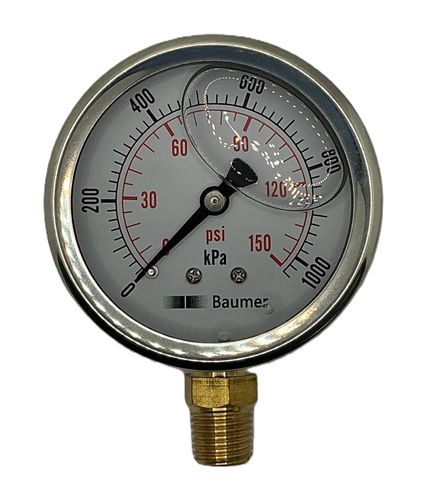P Gauge 63mm x 1000 kPA 150psi BOTTOM Entry