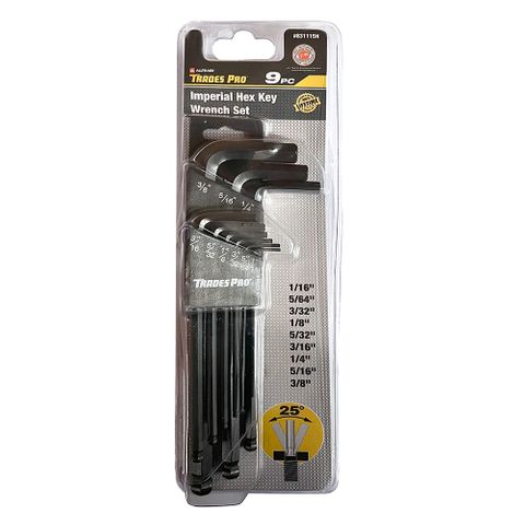 9PC Imperial Ball End Hex Key Set