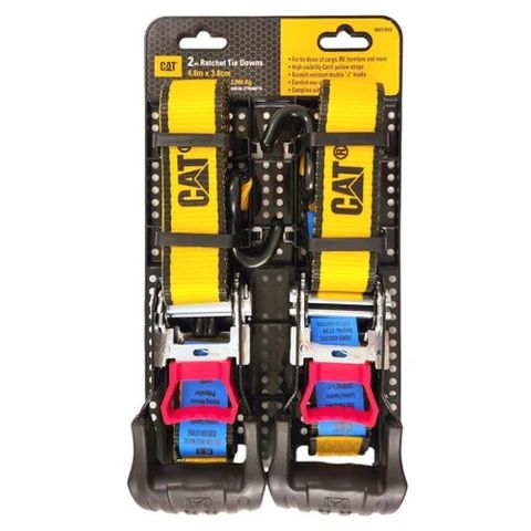 Cat 4.8m x 38mm 2PC Ratchet Tie Down 1020kg