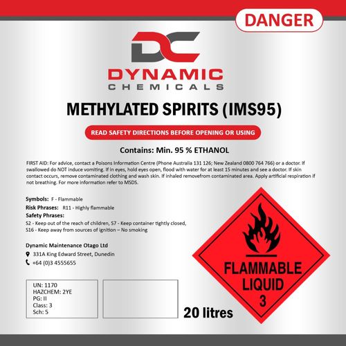 Methylated Spirits Clear (IMS95) 20 Litre