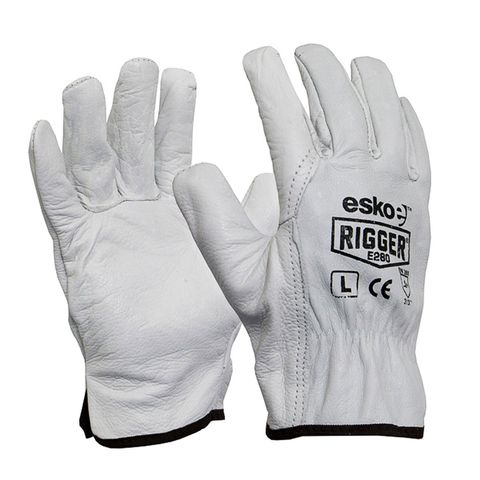 ESKO Natural Cowgrain 'A' grade Leather Rigger Glove size Large (Brown)