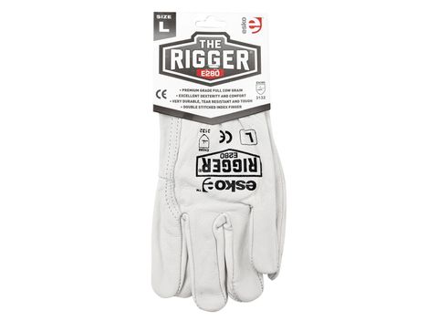 ESKO Natural Cowgrain 'A' Grade Rigger Glove with Header Card, Size 2XL (Yellow)
