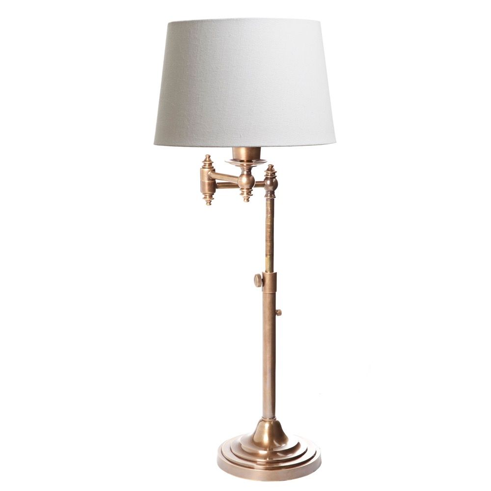 Antique brass swing 2024 arm table lamp