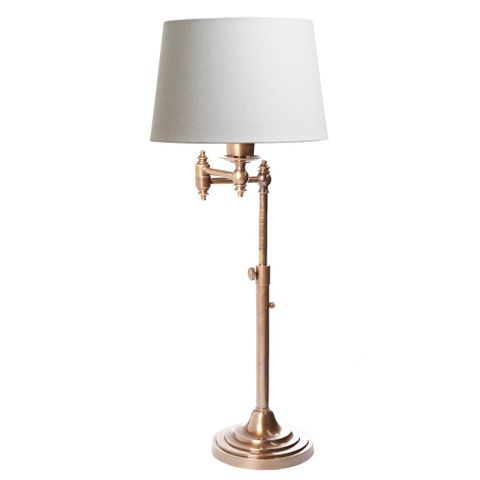 Macleay Swing Arm Table Lamp Base Antique Brass- Base Only