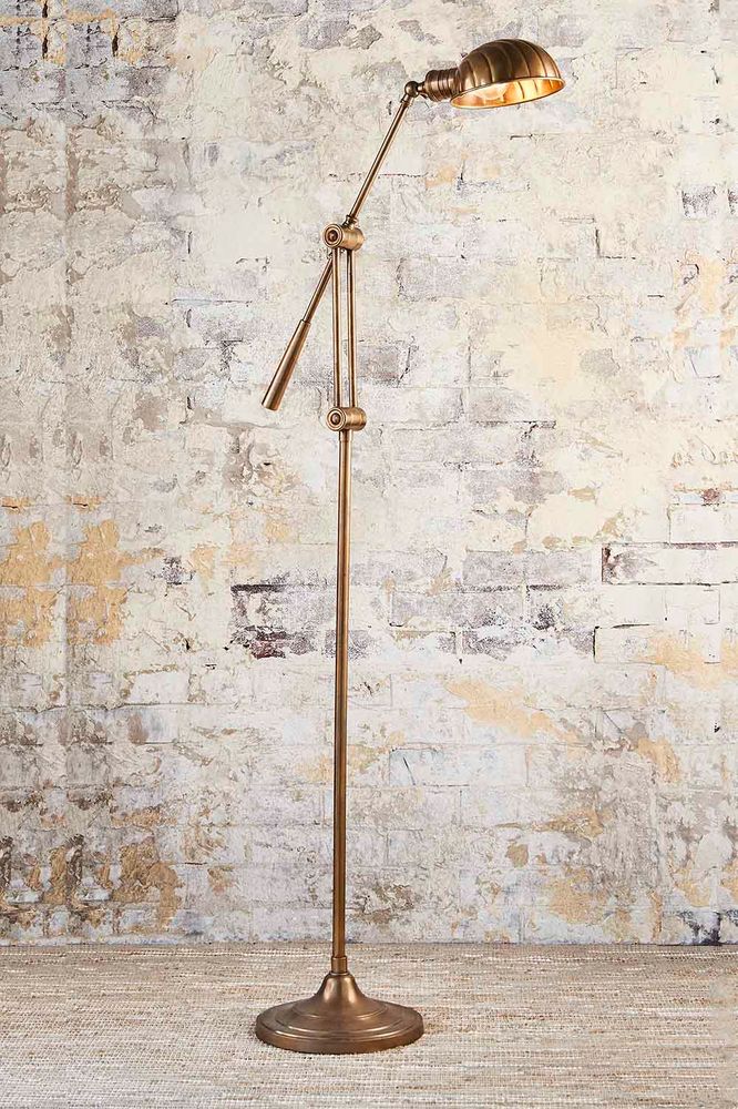 Calais Floor Lamp - Aged Brass – Magins Lighting