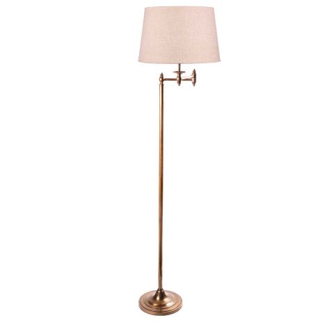 Macleay Floor Lamp Base Antique Brass- Base Only