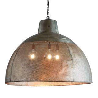 Riva Extra Large - Zinc - Perforated Iron Dome Pendant Light