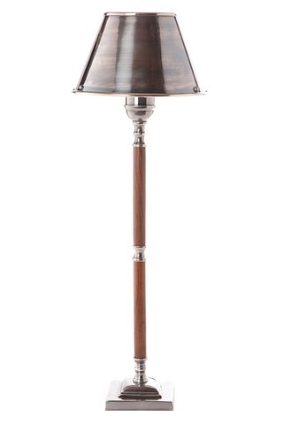 Nantucket Table Lamp Antique Silver and Dark Wood