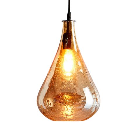 Lustre Teardrop Ceiling Pendant Pale Gold