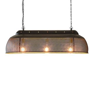 Riva Ceiling Pendant Long Matt Black and Gold