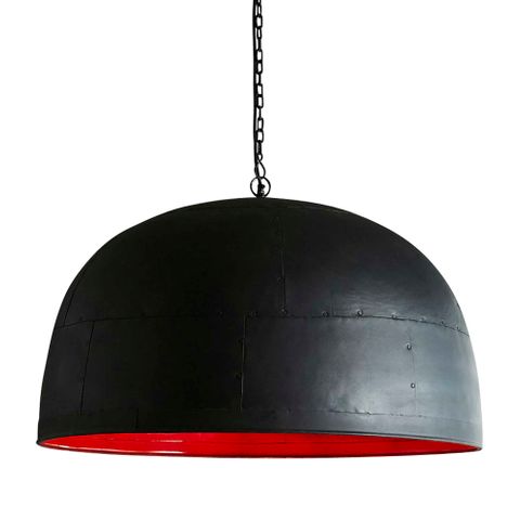 Noir Ceiling Pendant Large Black with Red Interior