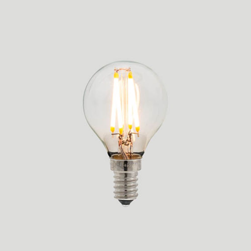 G45 3W Fancy Round LED Filament Light Bulb - E14 2200K Clear Glass -  Vintage LED - LED Edison Globes & Pendants