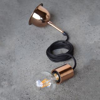 Michigan - Copper - Contemporary Tube Cord Drop Pendant Light