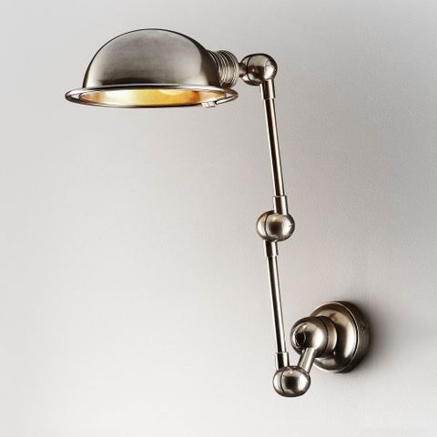 Lincoln Wall Light with Metal Shade Silver