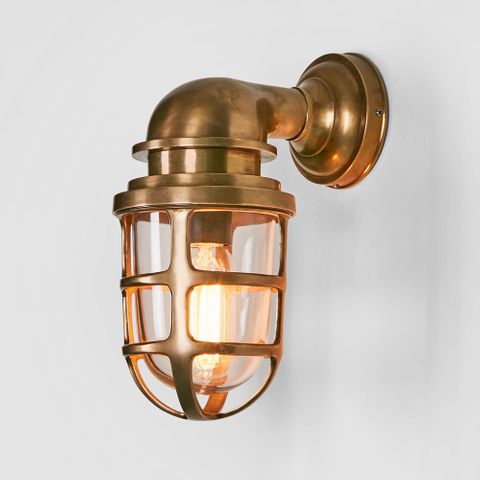 Porto Outdoor Wall Light Antique Brass