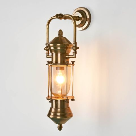 Lisbon Outdoor Wall Light Antique Brass