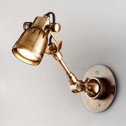 Seattle Long Arm Wall Light Brass