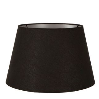 Linen Taper Lamp Shade XL Black with Silver Lining