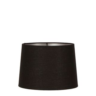 Linen Drum Lamp Shade Small Black with Silver Lining