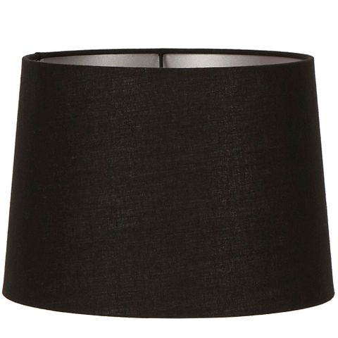 Linen Drum Lamp Shade XXXL Black with Silver Lining