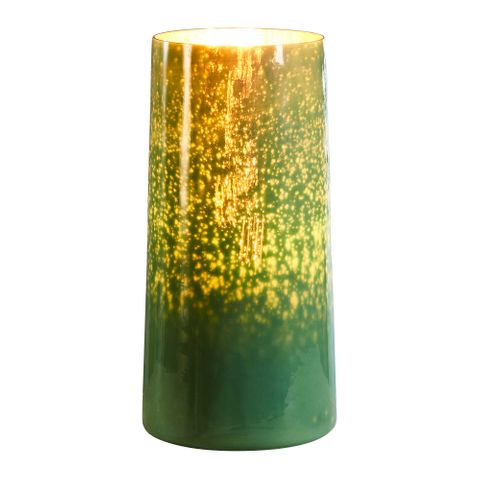 Nouveau - Emerald- Tall Cylinder Art Glass Table Lamp