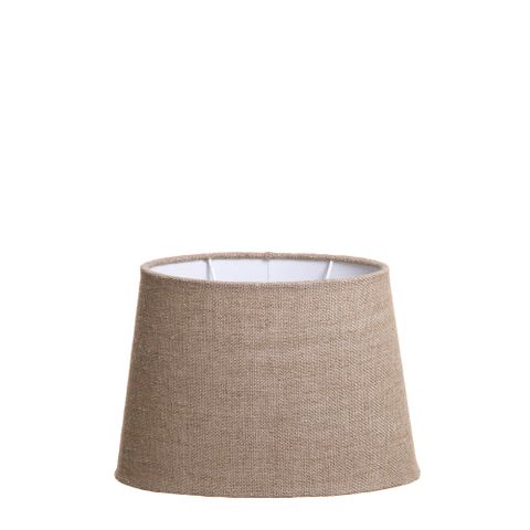 XS Oval Lamp Shade (10x7 x 8x5 x7 H) - Dark Natural Linen - Linen Lamp Shade with B22 Fixture