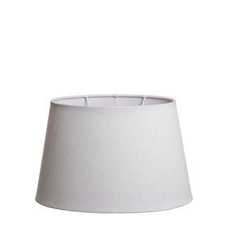 Medium Oval Lamp Shade (14x9 x 11x6 x9 H) - Textured Ivory - Linen Lamp Shade with B22 Fixture