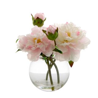 Peony in Water Bowl Lt Pink