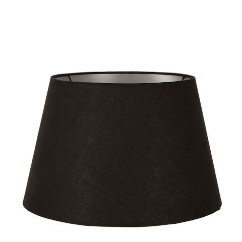 Linen Taper Lamp Shade Large Black with Silver Lining