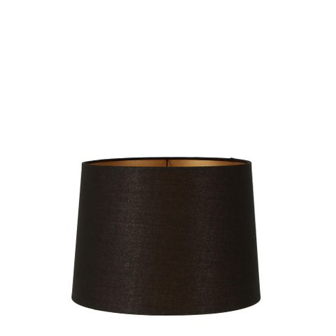 Linen Drum Lamp Shade XS Black with Gold Lining