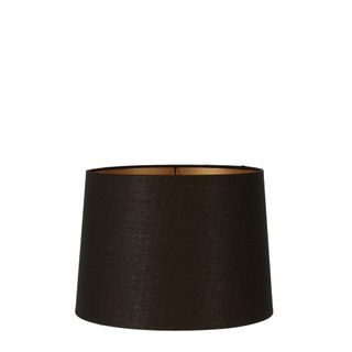Linen Drum Lamp Shade XS Black with Gold Lining