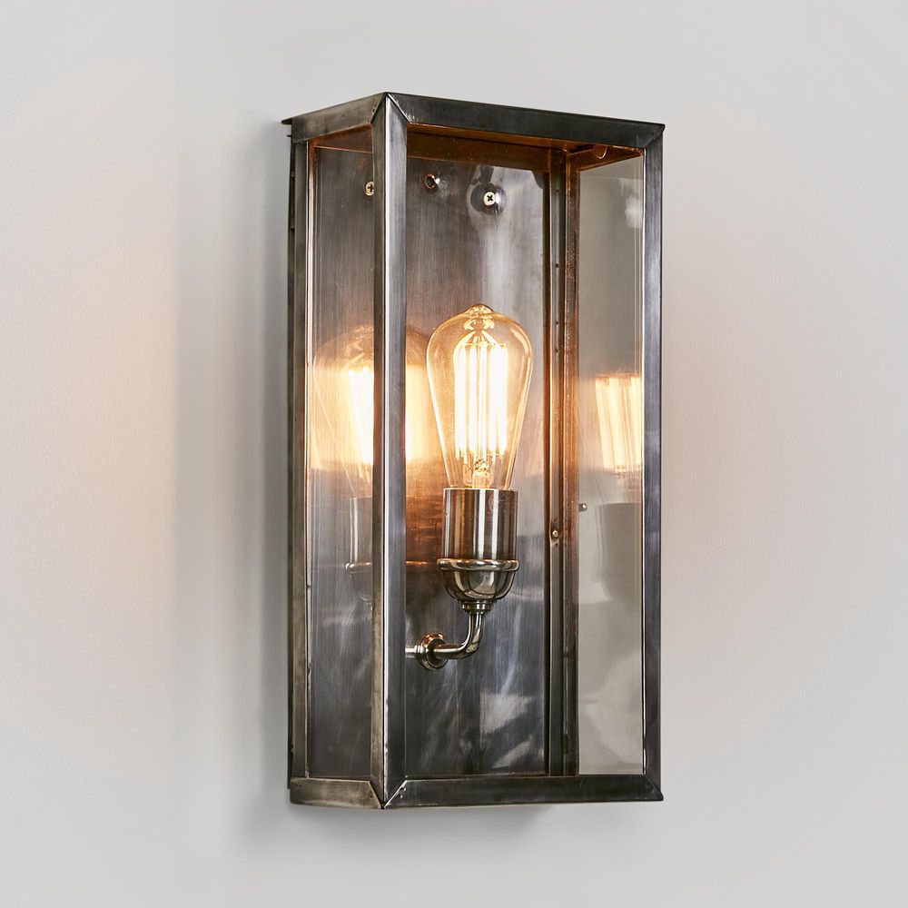 Silver outdoor store light fixtures