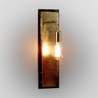 Felix - Hammered Rectangular Wall Light  - Gold