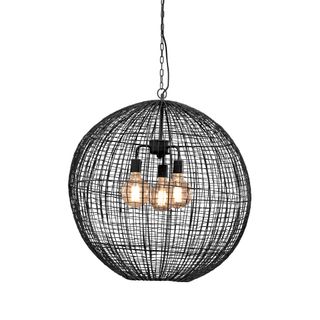 Cray Ball Large - Black - Wire Weave Ball Pendant Light