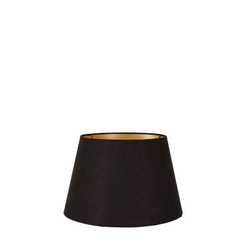 Linen Drum Lamp Shade XXS Black with Gold Lining
