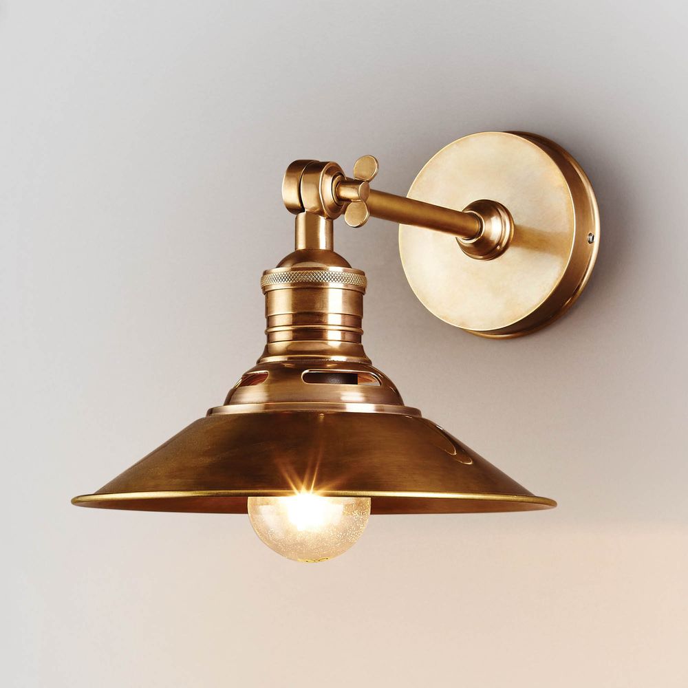 Antique brass bathroom wall outlet lights