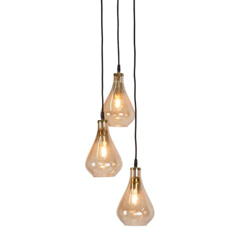 Lustre Teardrop Cluster Ceiling Pendant Pale Gold