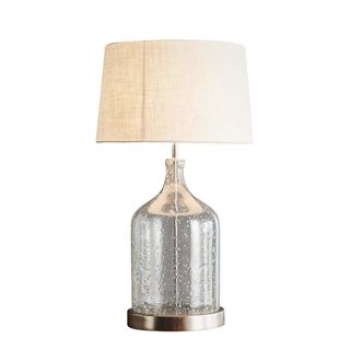 Lustre Flagon Table Base Only - Clear - Stone Effect Glass Flagon Table Lamp Base Only