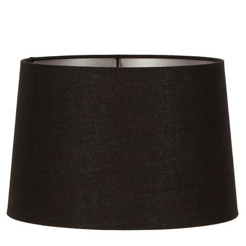 Linen Drum Lamp Shade XXL Black with Silver Lining