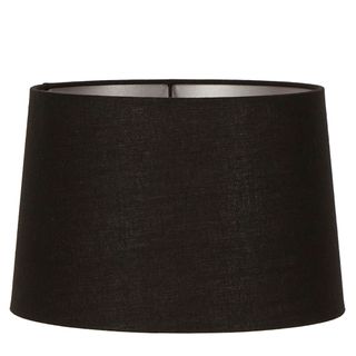 Linen Drum Lamp Shade XXL Black with Silver Lining