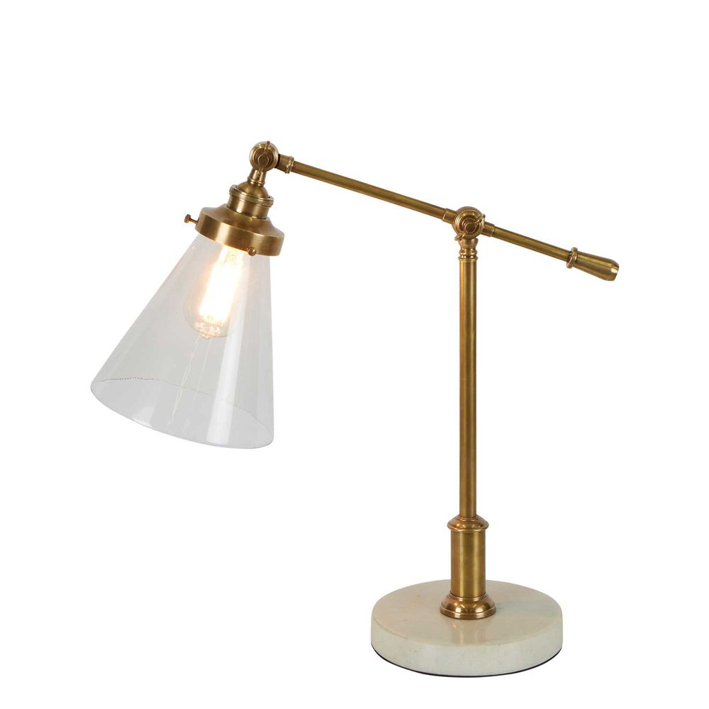 LA HART NCAA Unisex-Adult Brass & Marble Lamp M 