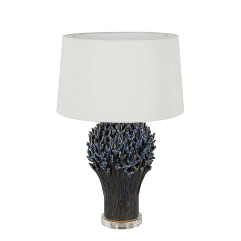 Staghorn Coral Ceramic Table Lamp Base Blue