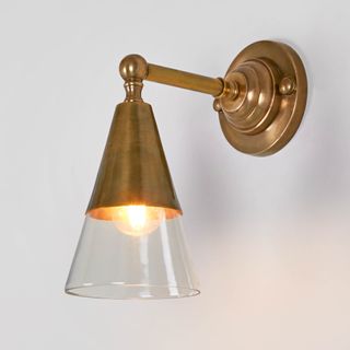 Otto Wall Light With Glass Shade Antique Brass