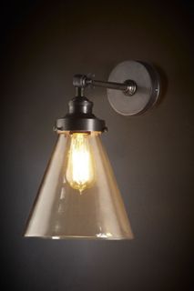 Galveston Wall Light Antique Silver and Clear