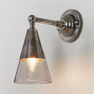 Otto Wall Light With Glass Shade Antique Silver