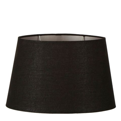 Linen Oval Lamp Shade XXL Black with Silver Lining