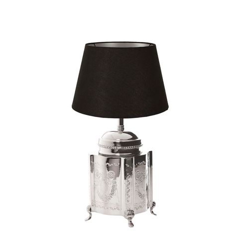 Kensington Table Lamp Base Small Shiny Nickel- Base Only