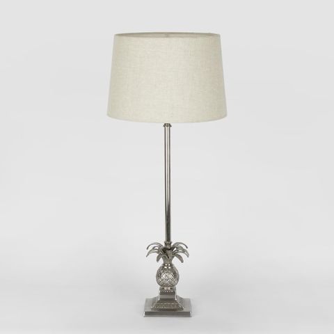 Caribbean Pineapple Table Lamp Base Antique Silver